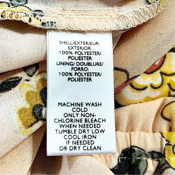 Loft Short Sleeve Peach Floral Blouse Size M - Picture 7 of 7